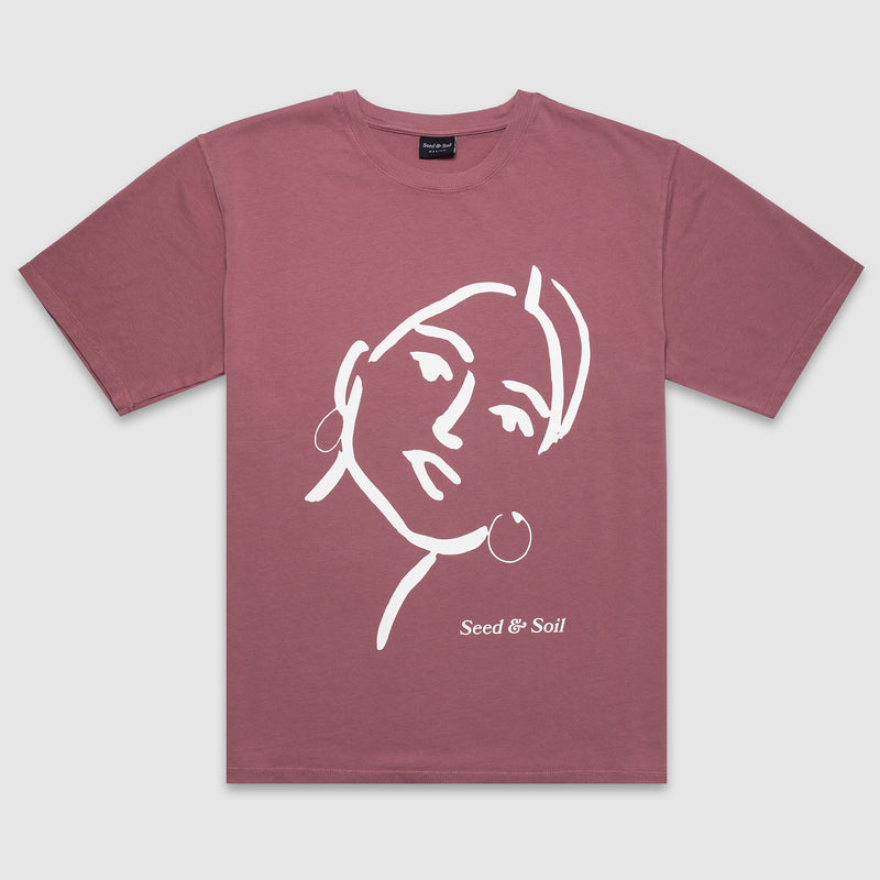 Seed & Soil Faces T-Shirt 'Mauve'